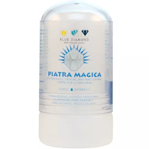 PIATRA MAGICA - deodorant cristal antibacterian Alaun de potasiu 60gr, Blue Diamond
